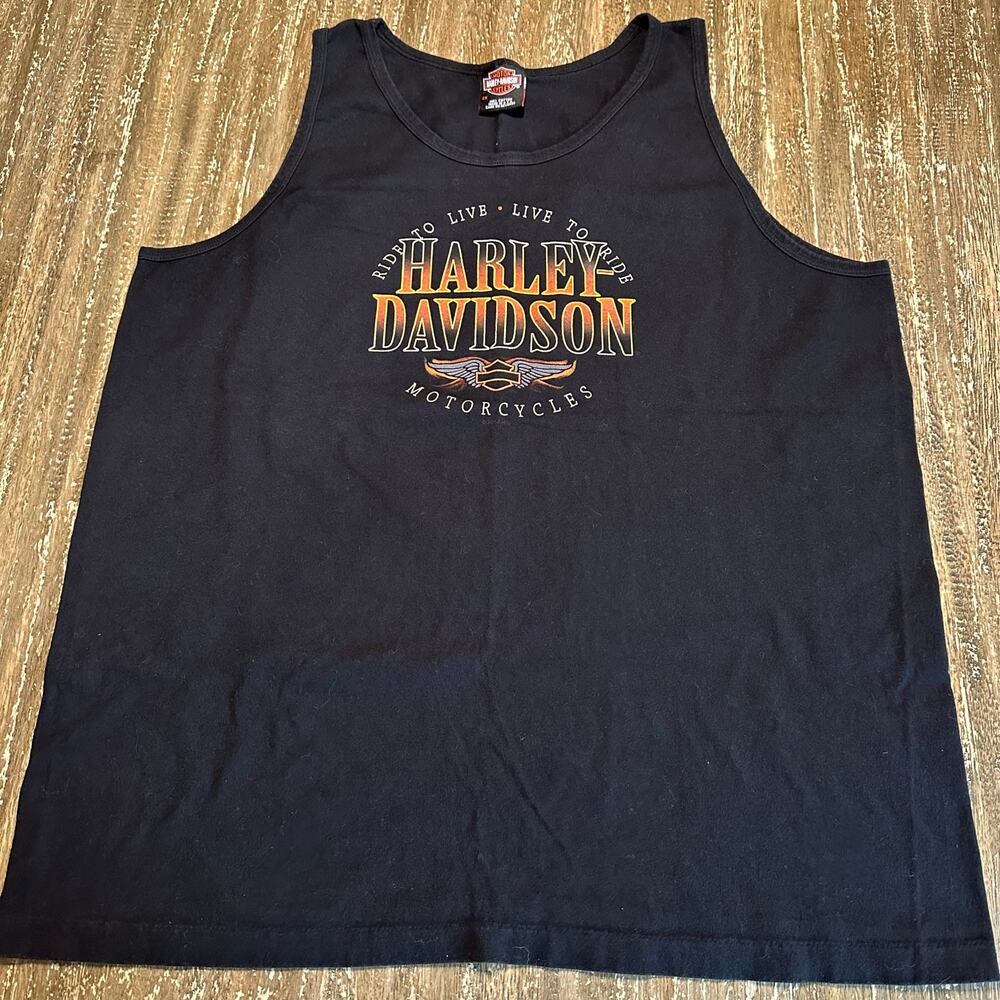 Harley-Davidson Motorcycles of Dallas Texas TX Tank Top USA Black Men’s Size 2XL